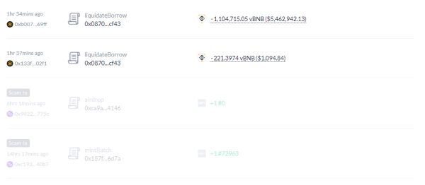 BNB Bridge Hacker Triggers $5.5 Million Partial Liquidation on Venus Platform