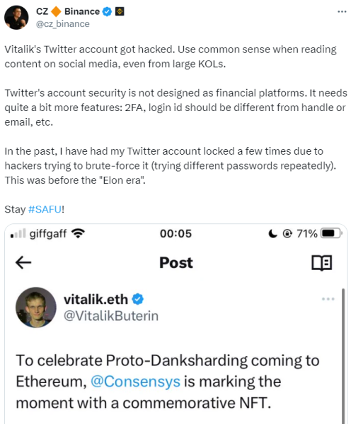 CZ Advises 2FA Usage to Protect Your Assets