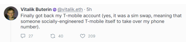 Vitalik Buterin reveals X account hack was caused by SIM-swap attack Vitalik Buterin reveals X account hack was caused by SIM-swap attack