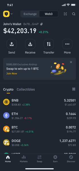 Binance Web3 Wallet’s $500k ‘Swap to Win’ Airdrop! Binance Web3 Wallet’s $500k ‘Swap to Win’ Airdrop!
